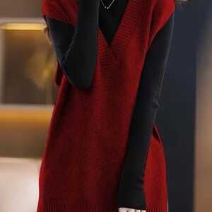 Women's Red Sweater Vest